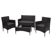 GARTEN-SET Braun Kissen Dunkelgrau - Braun, Metall - PROREGAL