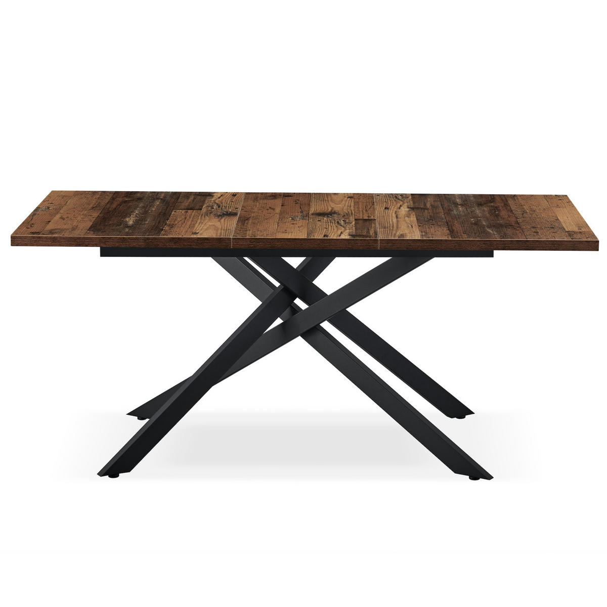 ESSTISCH LARS 120-160/80/76 cm Texas-Eiche - Schwarz/Braun, Holzwerkstoff/Metall (80/120/76cm) - B&D Home