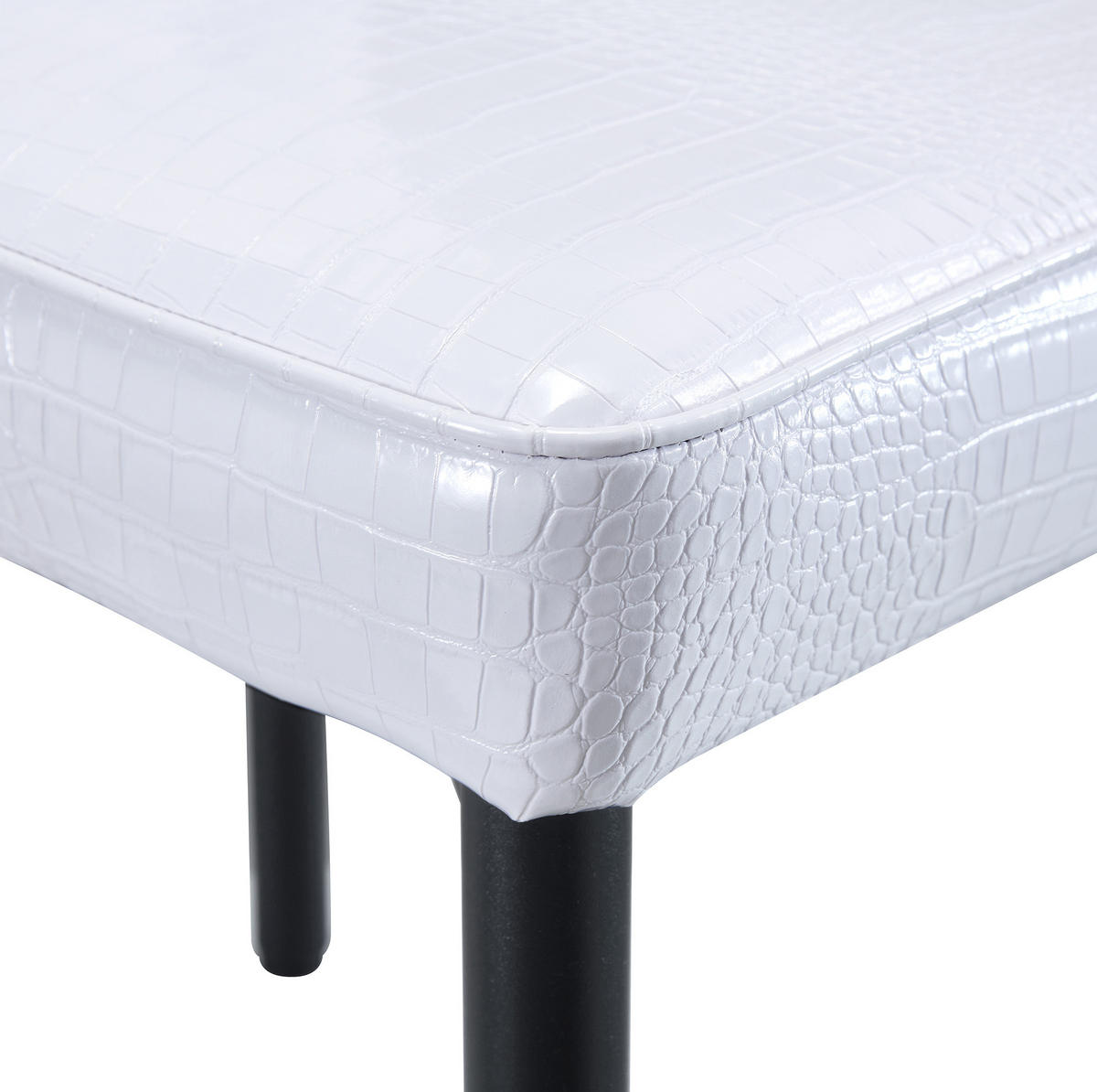 ESSZIMMERSTUHL 2er-Set PVC Schwarz/Weiß mit Metallbeinen - Schwarz, Metall (42/101/61.8cm) - Meubliv