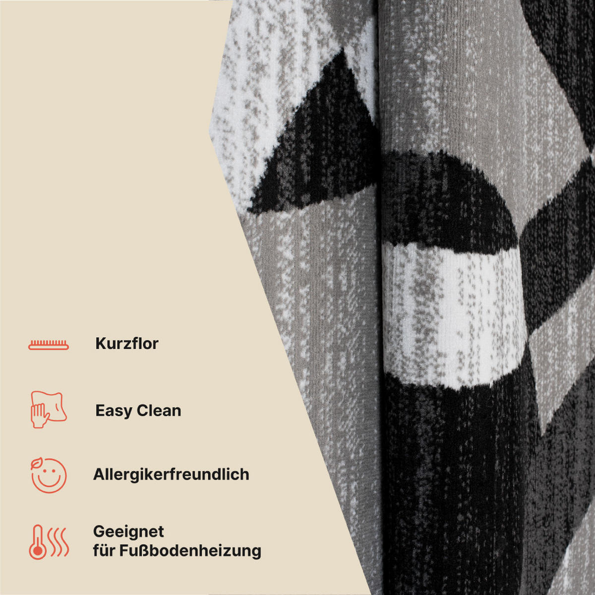 TEPPICH MAYA Grau Kreise Streifen Meliert 250/300 cm - Grau, Textil (250/300cm) - Tapiso