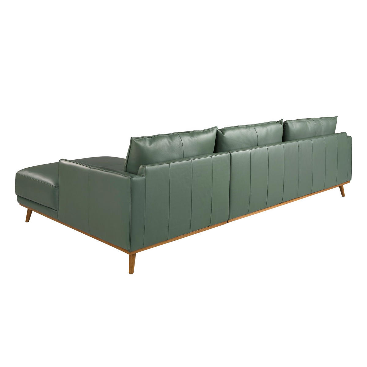 ECKSOFA Rechtes Chaiselongue-Sofa in grünem Leder 295/160/90 cm - Grün/Honig, Leder (295/160cm) - ANGEL CERDA