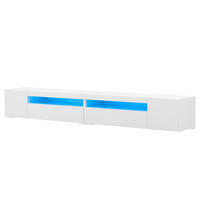 LOWBOARD 240/38,5/35,5 cm aus MDF mit variabler LED-Beleuchtung Weiß - Weiß, Holzwerkstoff (240/35.5/38.5cm) - Modenvie