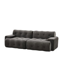 2-SITZER-SOFA 224/104/66 cm aus Chenille, ohne Montage mit breiten Armlehnen und Knopfheftung, Grau - Grau, Textil (224/66/104cm) - Redom