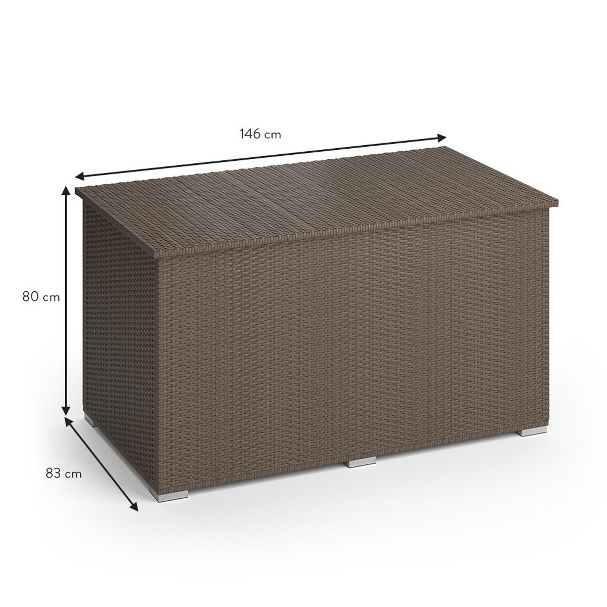 KISSENBOX Braun 146 x 80 cm - Braun, Kunststoff (146/80/83cm) - OK-Living