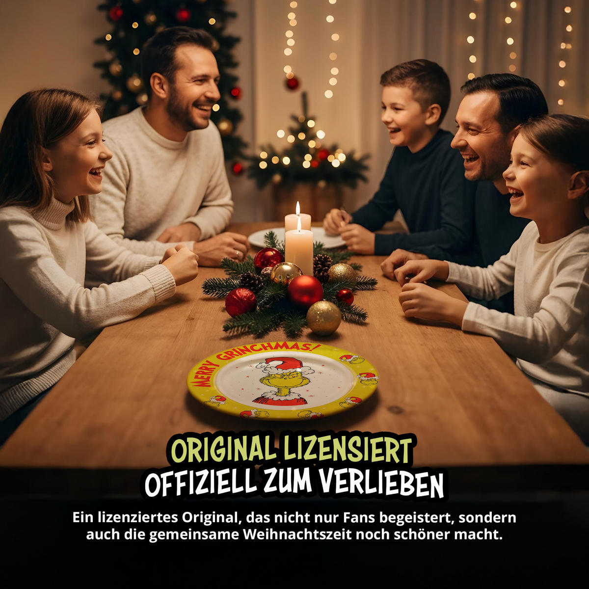PLATZTELLER The Grinch Merry Grinchmas Grün 26,5 cm - Grün, Keramik (26.5cm) - United Labels