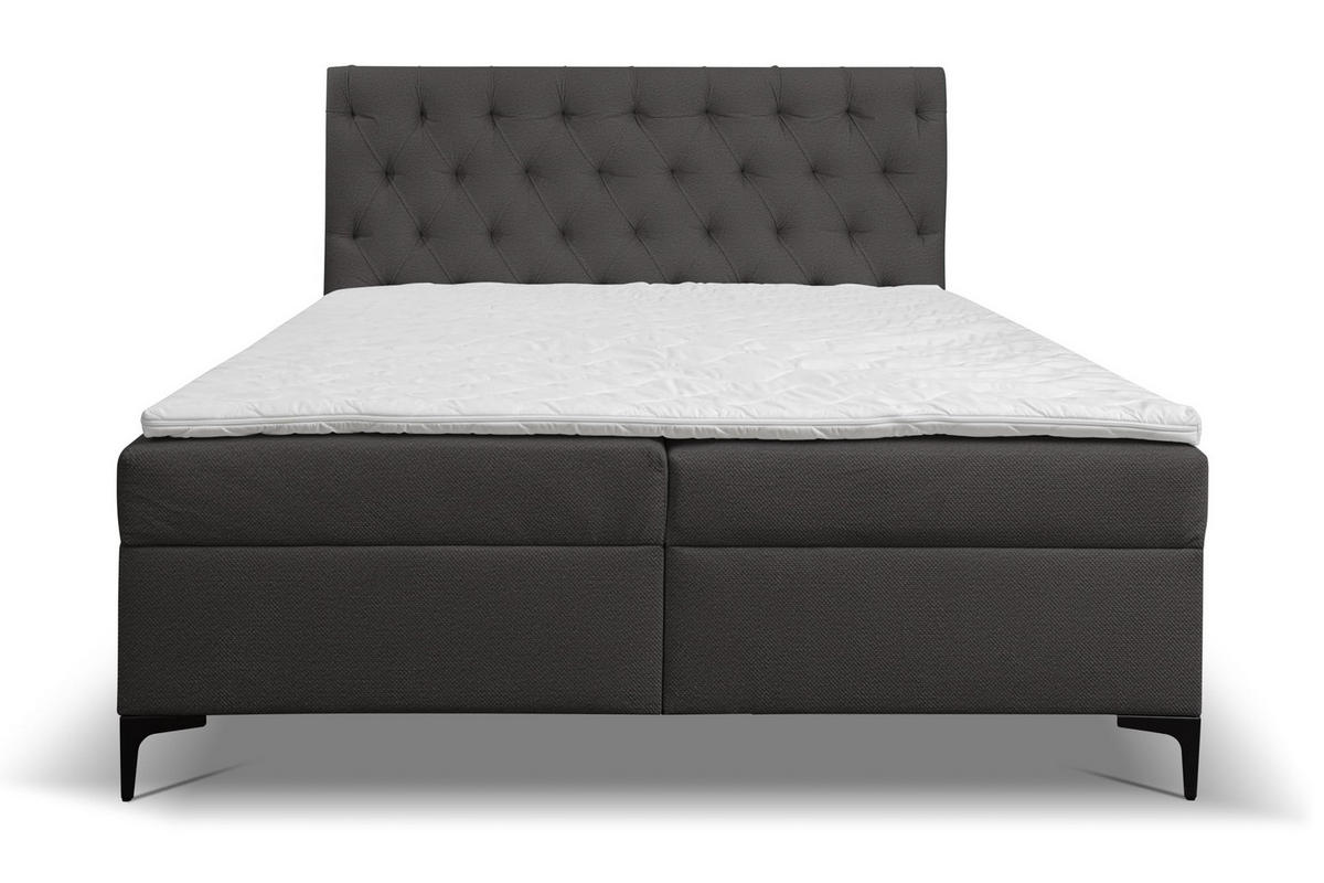 BOXBETT CLIPSO mit zwei Bettkästen H2/H3 Matratze 140 x 200 cm - Dunkelgrau, Holzwerkstoff (140/200cm) - VENASI MÖBEL