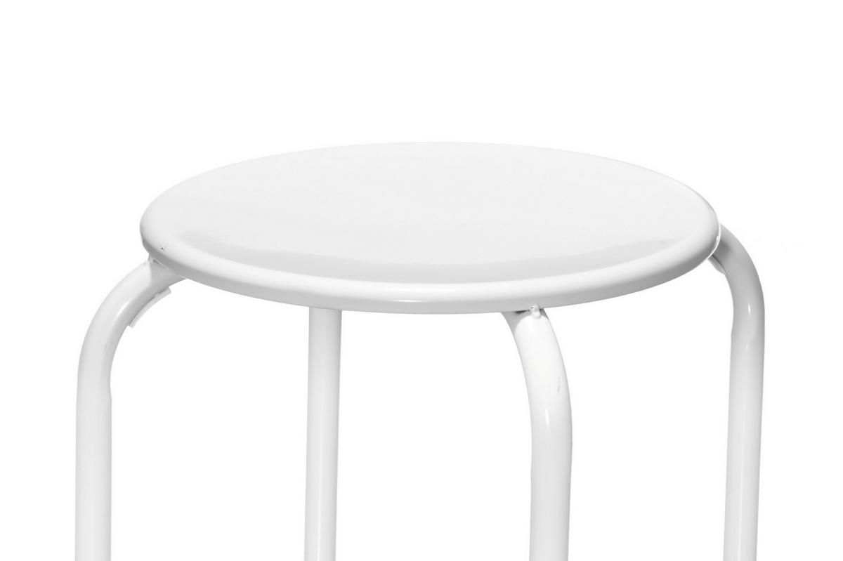 METALLHOCKER Ø 30 cm - Weiß, Metall (30/44/30cm)