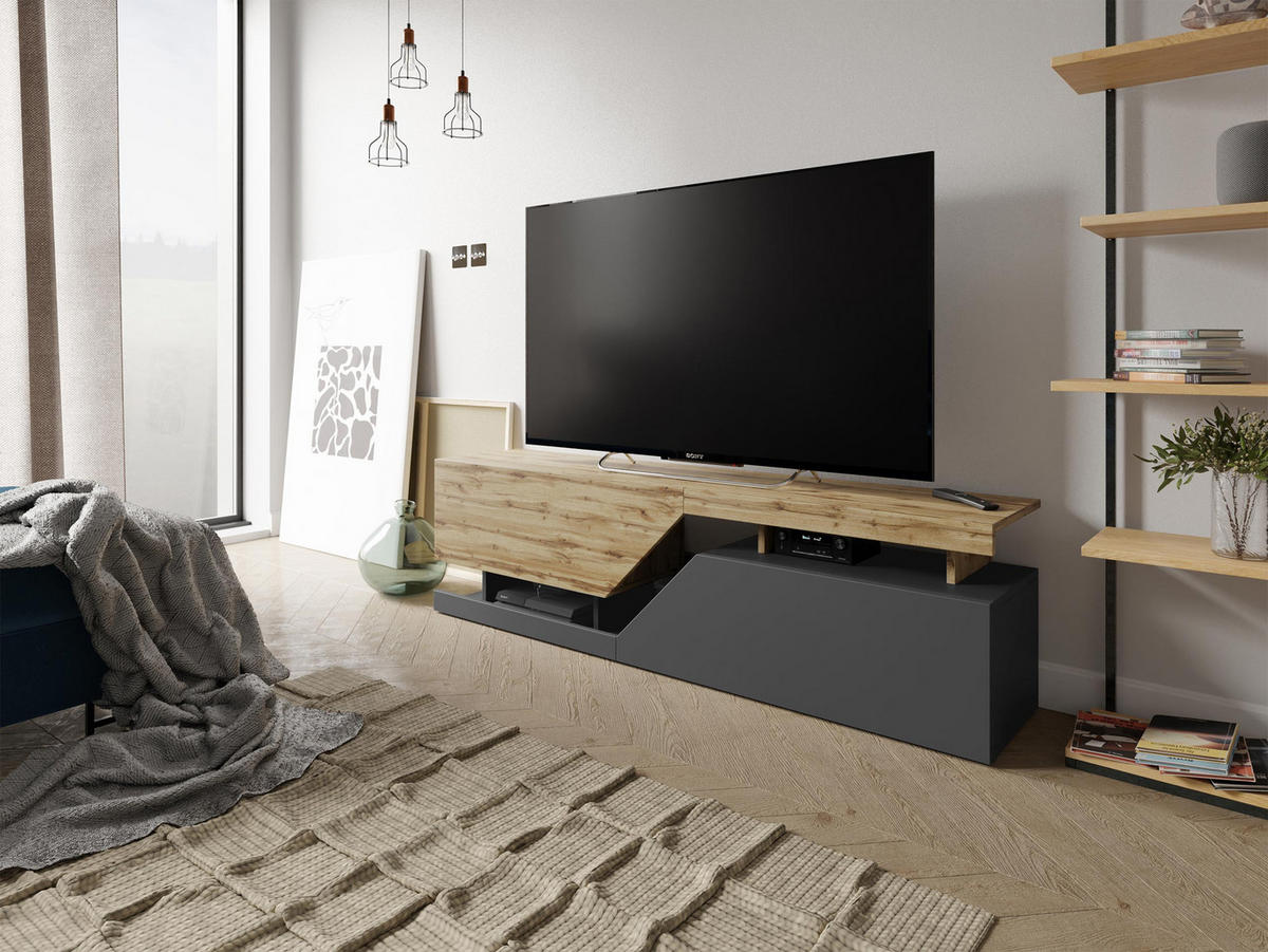 TV-ELEMENT Ceelias 160 - Anthrazit, Holzwerkstoff (160/47/35cm) - MIRJAN24