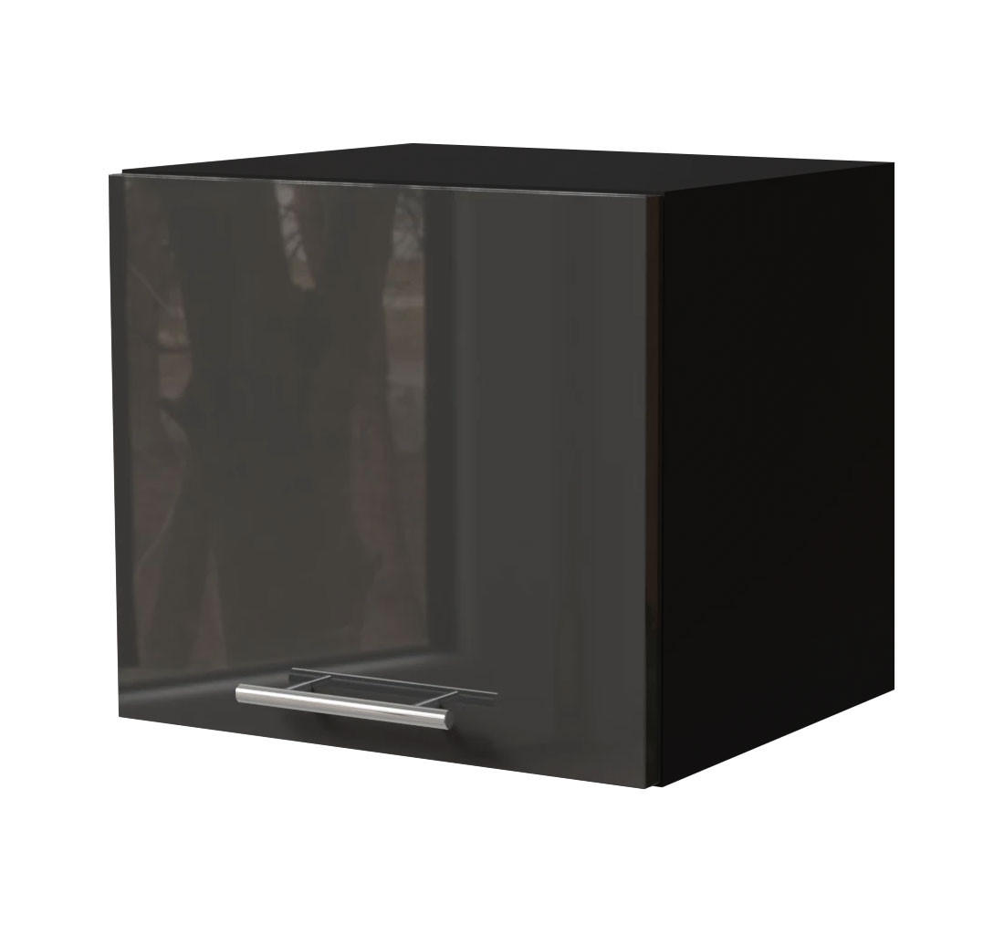 KLAPPHÄNGESCHRANK Essen W4B/40 Graphit Hochglanz / Schwarz Matt 40 / 32,5 / 36cm - Schwarz/Graphitfarben, Holz/Holzwerkstoff (40/36/32.5cm) - Feldmann-Wohnen