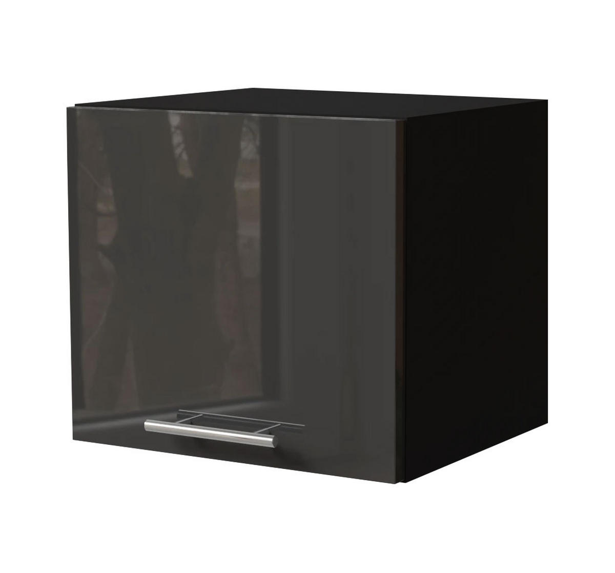 KLAPPHÄNGESCHRANK Essen W4B/40 Graphit Hochglanz / Schwarz Matt 40 / 32,5 / 36cm - Schwarz/Graphitfarben, Holz/Holzwerkstoff (40/36/32.5cm) - Feldmann-Wohnen