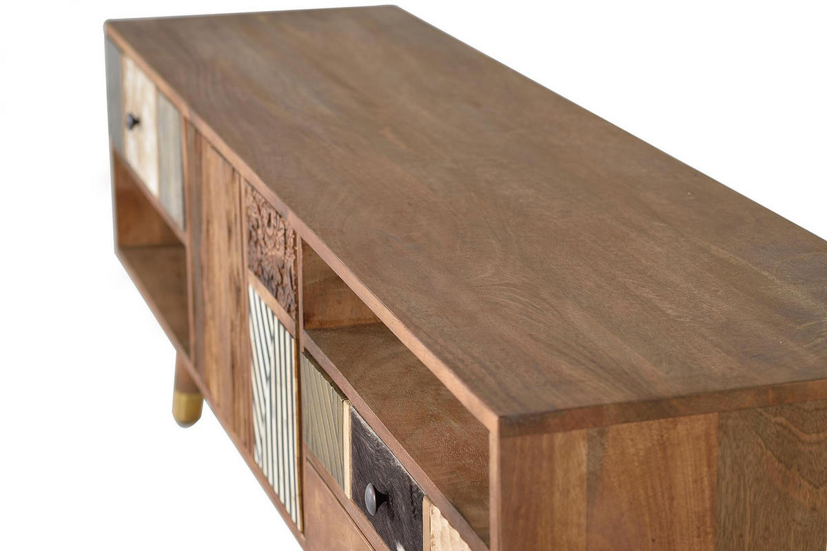 TV-SCHRANK aus Mangoholz - Braun, Holz (160/50/40cm) - Giner y Colomer