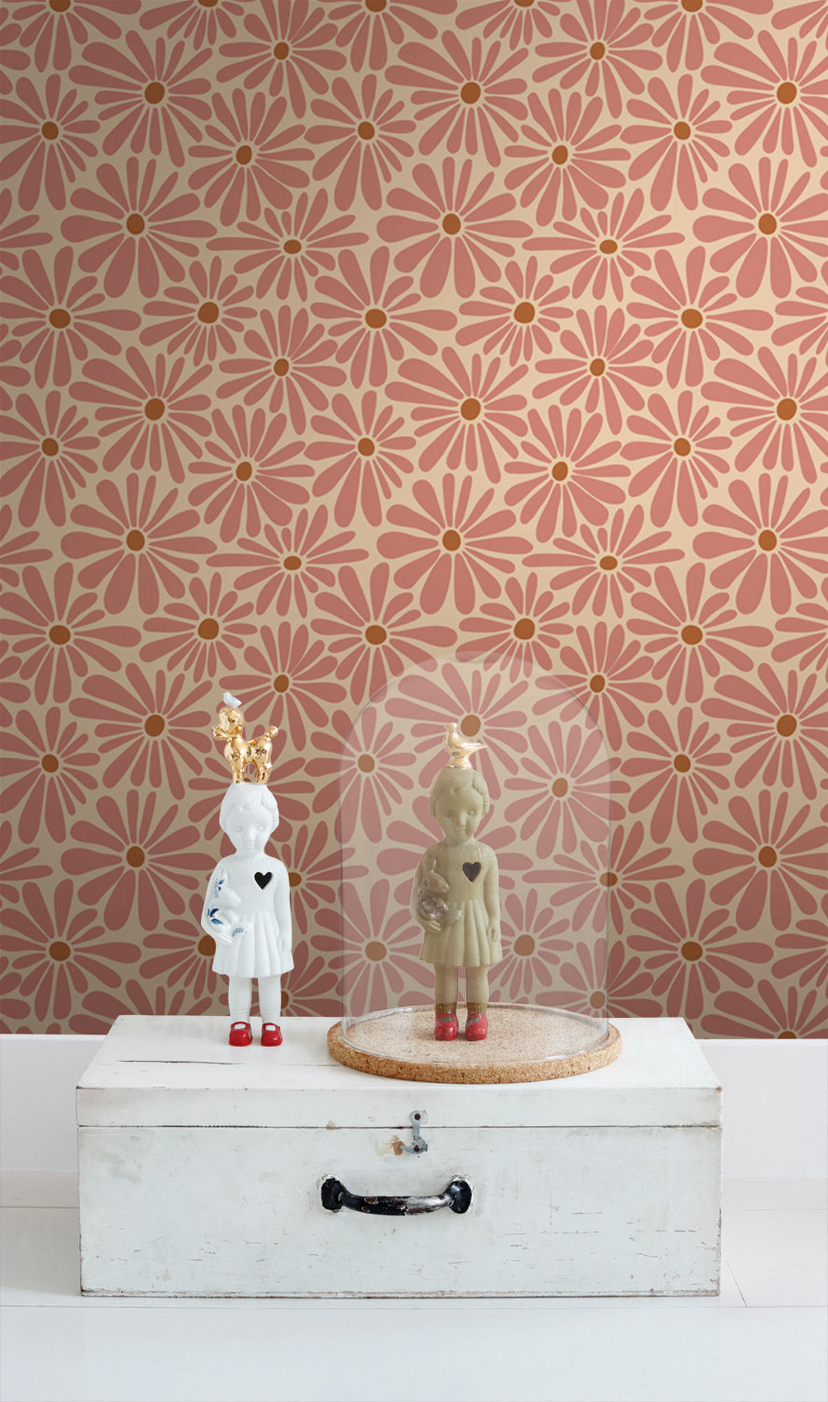 TAPETE Gänseblümchen 53 cm x 10.05 m - Terracotta, Papier (53/1000cm) - ESTAhome