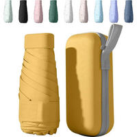 TASCHENSCHIRM Gelb mit UV-Schutz und Etui - Gelb, Kunststoff (48.5/88cm)