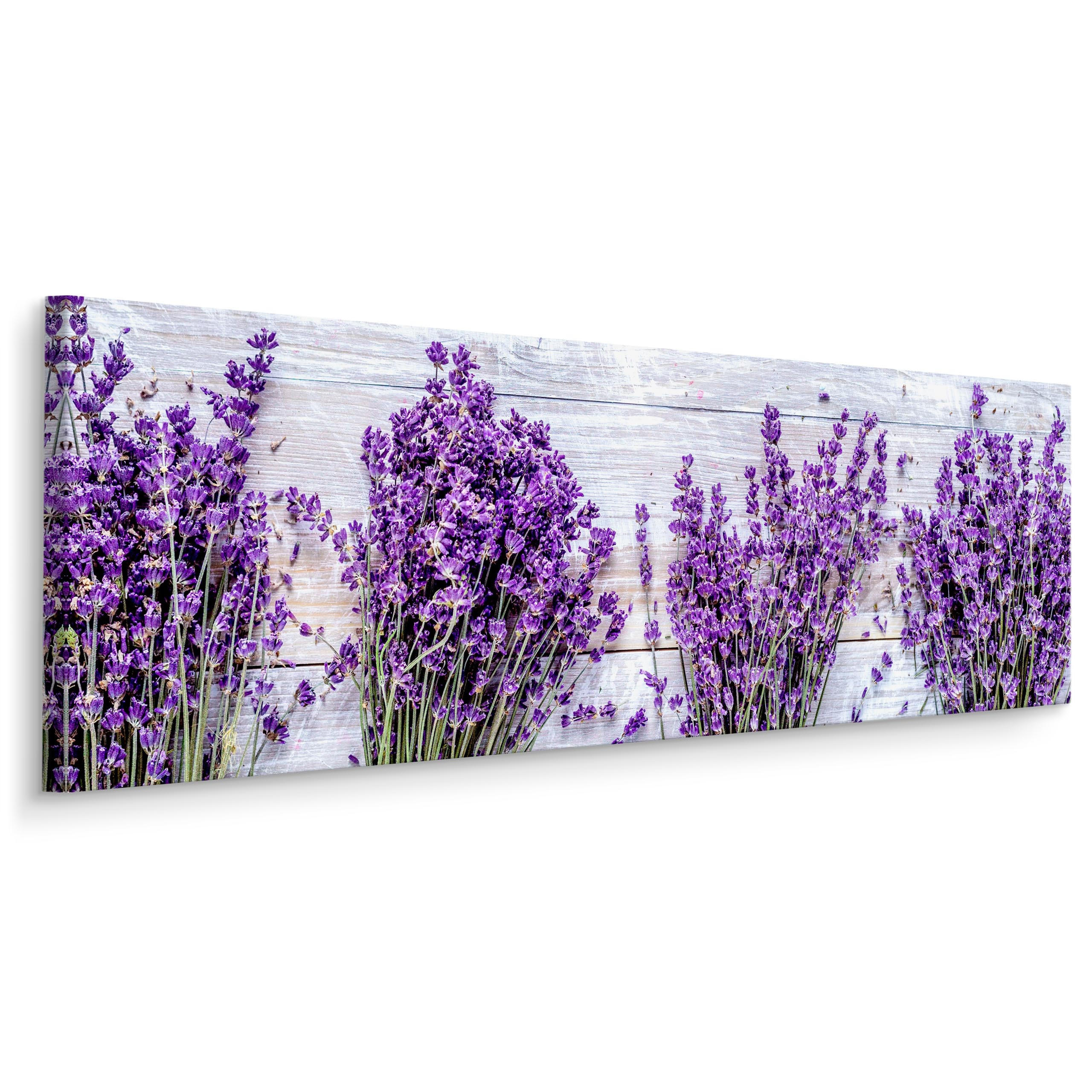 PANORAMABILD Lavendel Blumen Natur 3D - Beige/Violett, Textil (145/45cm) - Muralo