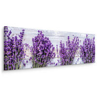 PANORAMABILD Lavendel Blumen Natur 3D - Beige/Violett, Textil (145/45cm) - Muralo