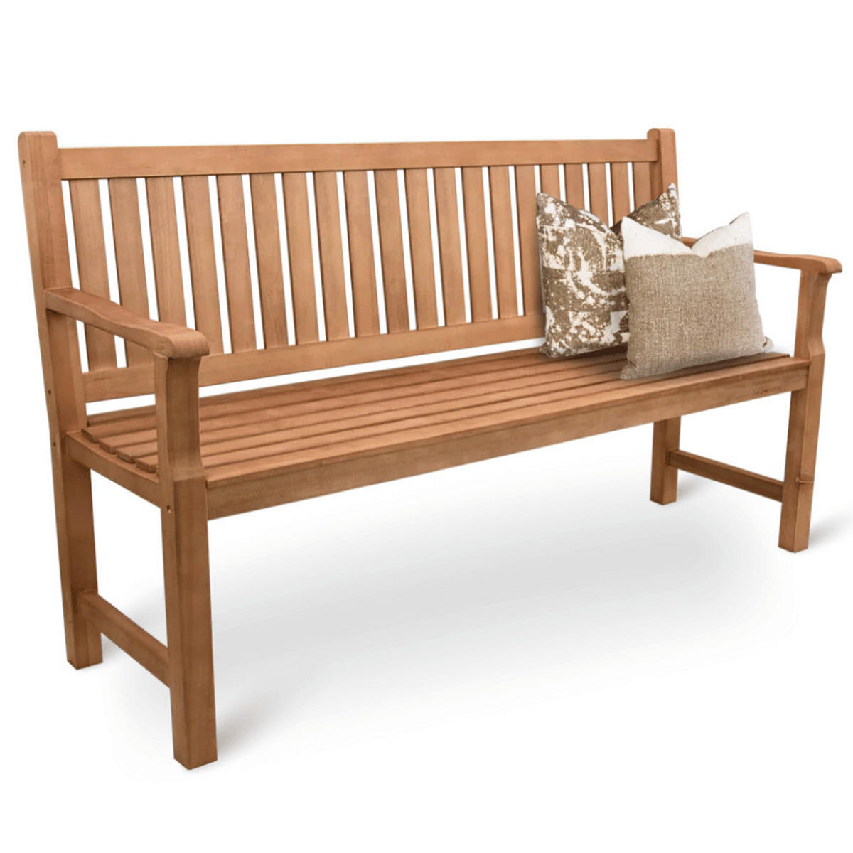 GARTENBANK Holz 3-4 Sitzer EGON Wetterfest 150cm Parkbank - Braun, Holz (150/92/52cm) - DELUKE