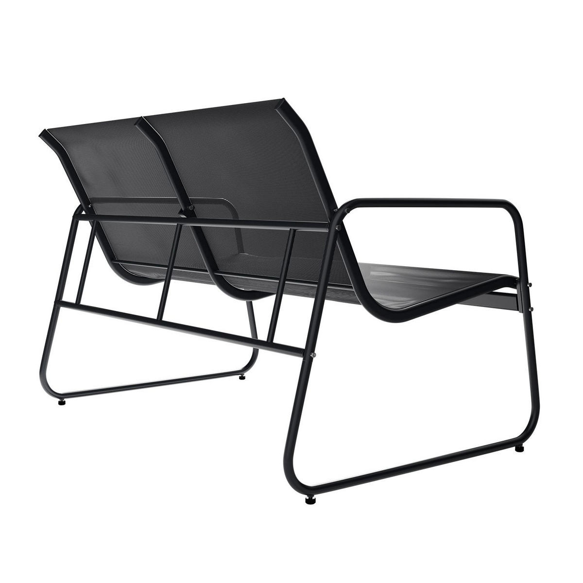 GARTENMÖBELSET Genua 4-tlg. Anthrazit - Anthrazit, Metall - Juskys