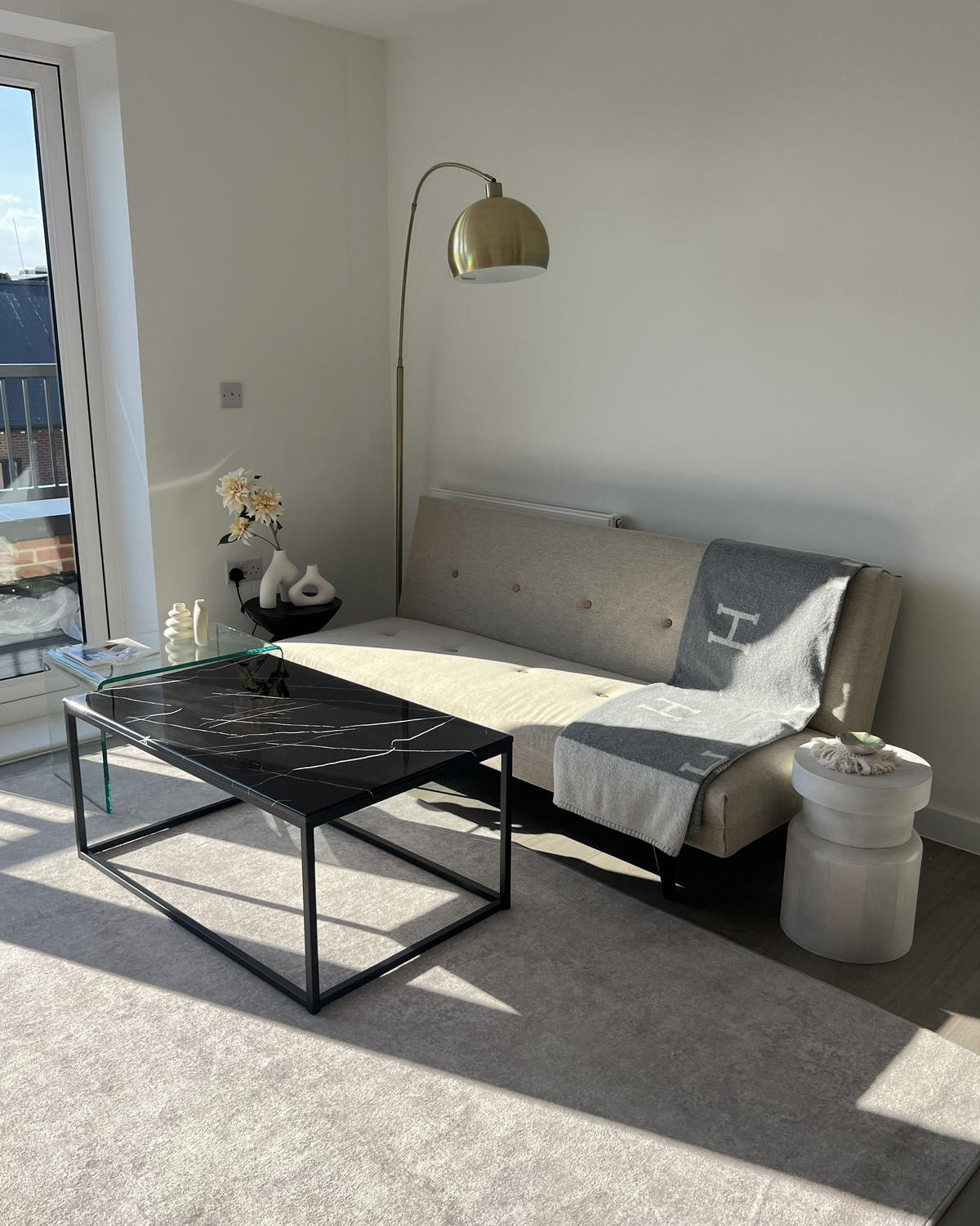 KONFERENČNÍ STOLEK Mramor Look černý obdélníkový 60/100 cm Delano - černá, kompozitní dřevo (60/100/45cm) - Beliani