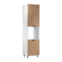 MIKROWELLENUMBAUSCHRANK D60PWN P/L – Sorento Weiß Sonoma Eiche – Weiß / Sonoma Eiche - Weiß/Sonoma Eiche, Holzwerkstoff (60/247/58cm) - ROYAL24_MARKT