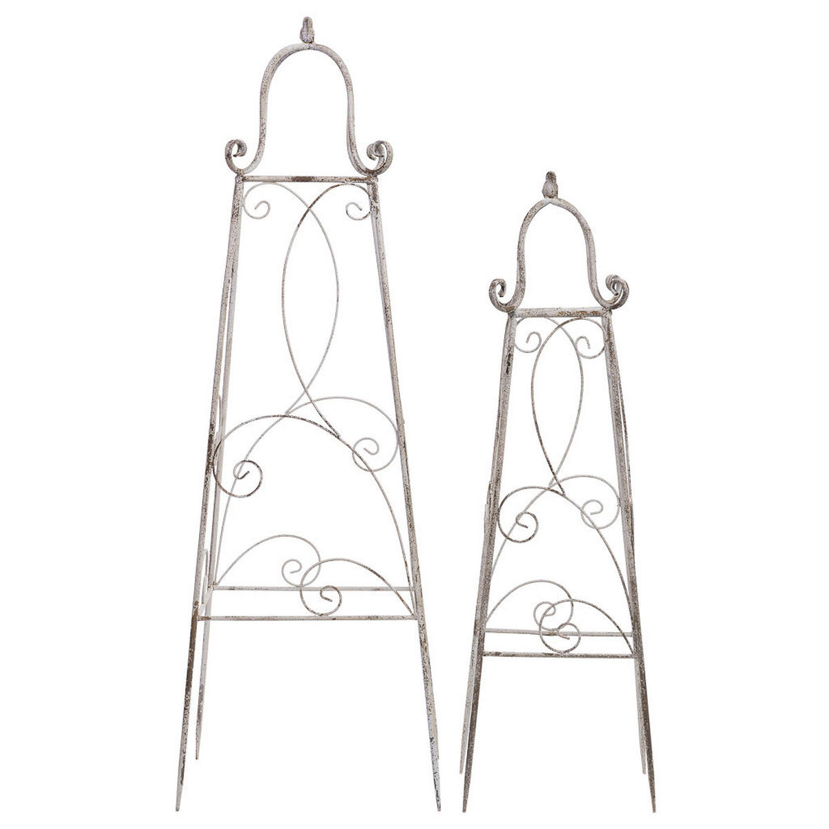 DEKORATIVES OBJEKT aus Metall, 34x100x25cm, 2-tlg. - Weiß, Metall (34/34/100cm) - Wanderlust