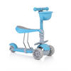 KINDERROLLER Bubblegum 2 in 1 blau Höhe einstellbar, Sitz abnehmbar, 3 Räder - Grau, Kunststoff (56/29/70cm) - Moni