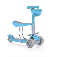KINDERROLLER Bubblegum 2 in 1 blau Höhe einstellbar, Sitz abnehmbar, 3 Räder - Grau, Kunststoff (56/29/70cm) - Moni