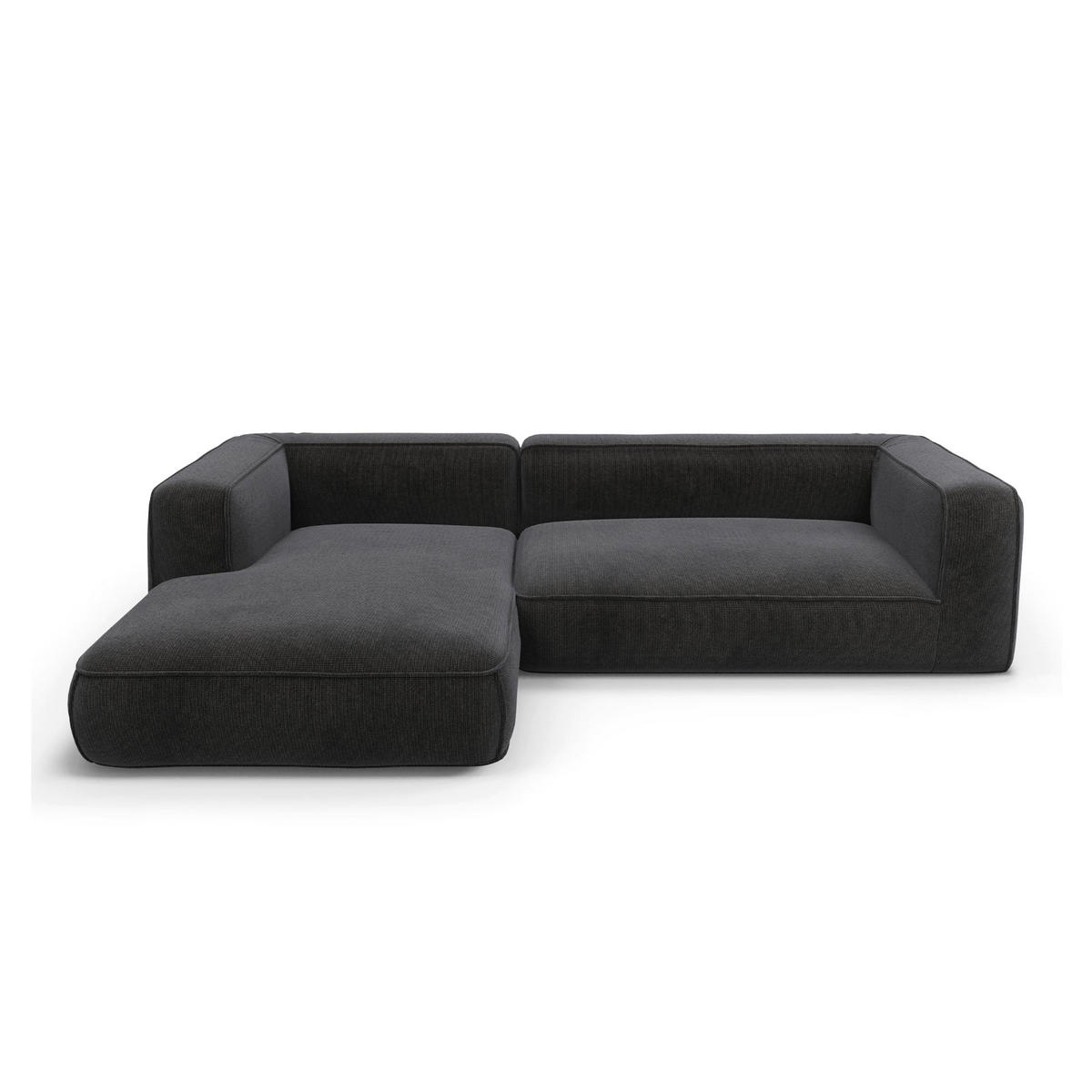 ECKSOFA (links) SOFIA Köpergewebe Grau 255cm - Grau, Textil (255/166cm) - Premium Interiors