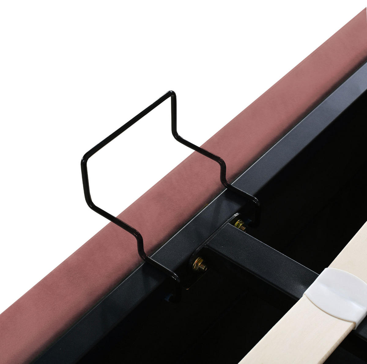 POLSTERBETT 140/200 cm Rosa aus Samt mit Stauraum - Dunkelrosa, Textil (140/200cm) - OKMYHOME