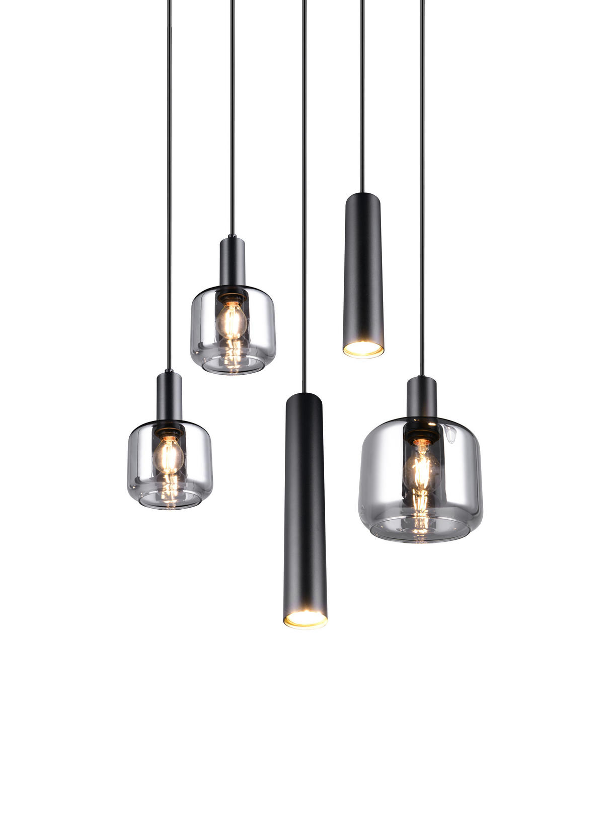 HÄNGELAMPE MATARO - Schwarz - 40/40/150 cm - Schwarz, Metall (40/40/150cm) - Trio Leuchten