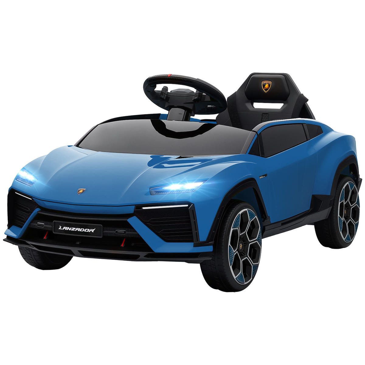 ELEKTROAUTO DE-06284 Lamborghini lizenziert mit 2,4G Fernbedienung Blau - Blau, Kunststoff/Metall (101.5/49/43cm) - ComfortXL