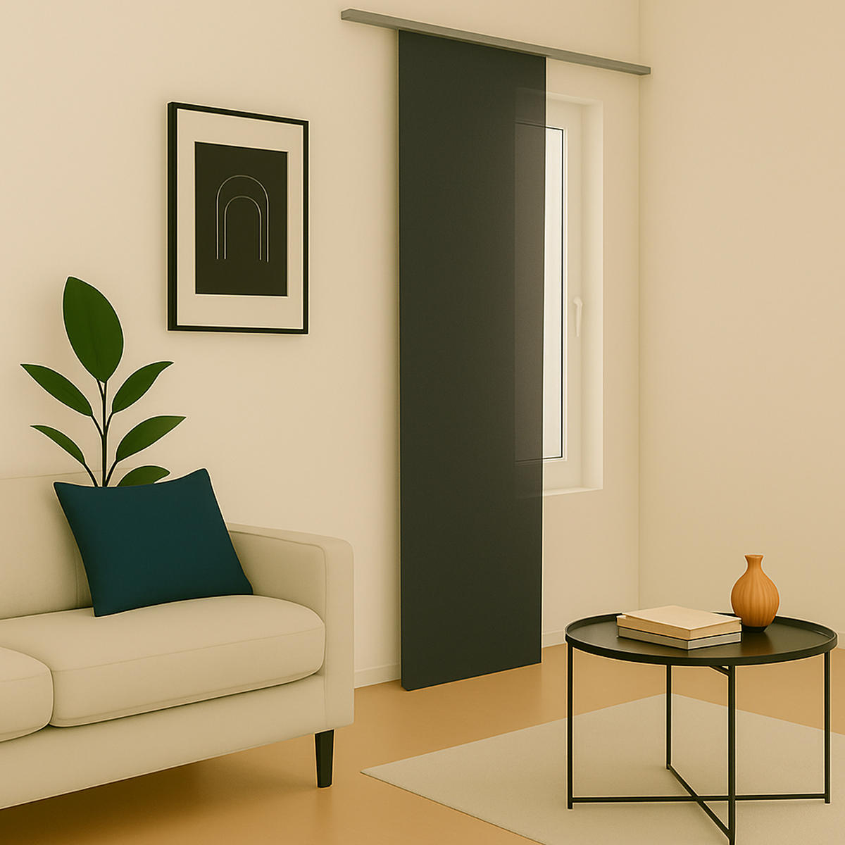 FLÄCHENVORHANG blickdicht 60x245 cm Anthrazit mit Technik - Anthrazit, Textil (60/245cm)