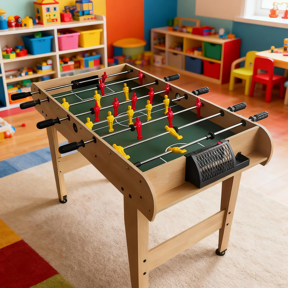 TISCHKICKER Natur Grün klappbar MDF 122x61x78 cm - Multicolor, Holzwerkstoff/Kunststoff (122/61cm) - Relaxdays