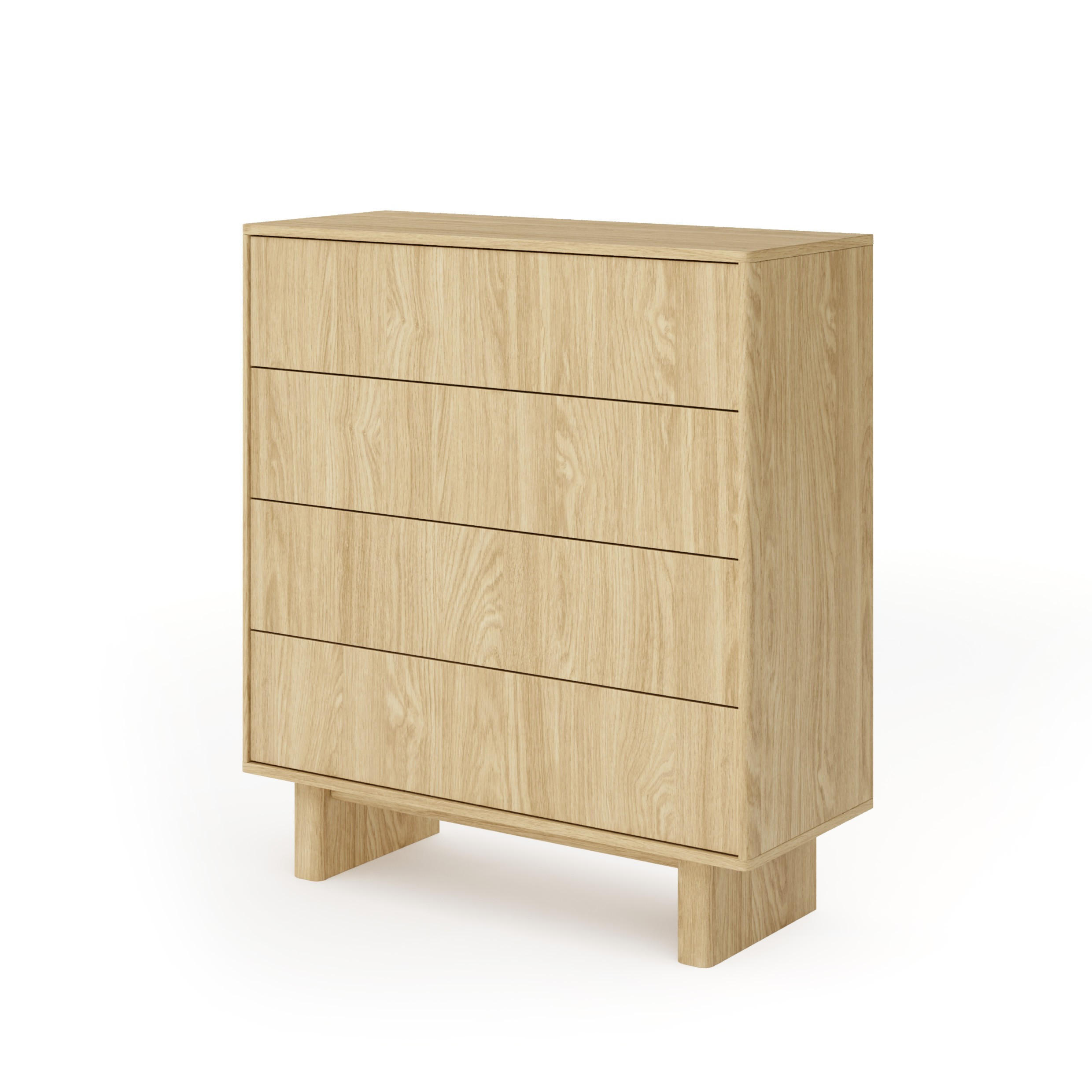 KOMMODE TRAVE 93,5/103,5/38,1cm mit 4 Schubladen Türen Eichefarben - Eichefarben, Holzwerkstoff (93.5/103.5/38.1cm) - MASSENO
