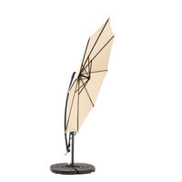 AMPELSCHIRM aus Stahl 294x294x250 cm in Beige mit Kurbel & Neigefunktion - Beige, Metall (294/294cm) - Modfu