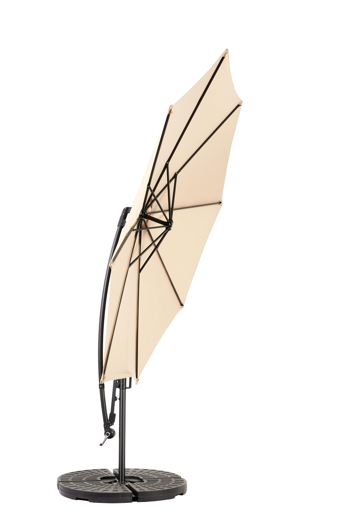 SONNENSCHIRM 14,8 Fuß, khaki (ohne Sockel) - Braun, Metall (31/193cm) - Kaket