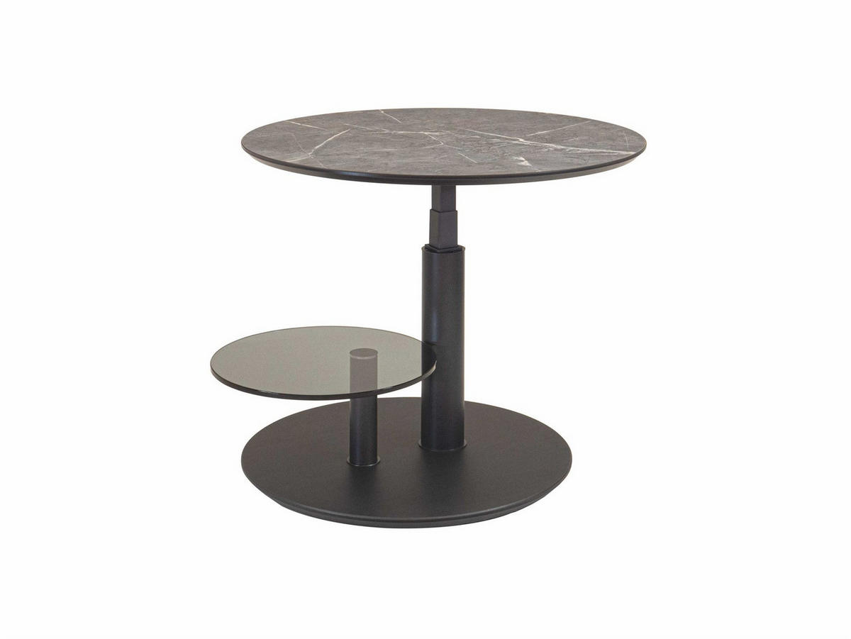 COUCHTISCH höhenverstellbar Corey 75x47x75 MDF Anthrazit/Marble Grigio - Schwarz, Holzwerkstoff (75/75/75cm) - 58aufmkessel