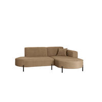ECKSOFA L-Form Designer Modena Rein Stoff Noel Beige Rechts - Beige, Holz/Textil (236/165cm) - Kaiser Möbel