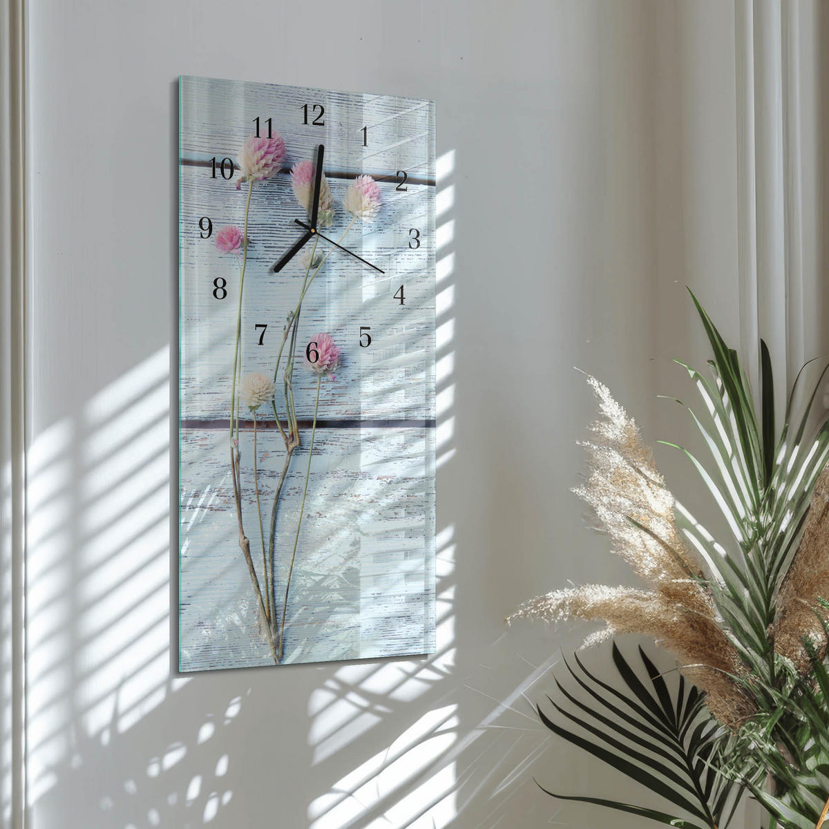 WANDUHR 60x30 cm - Natur - Weiß, Glas (30/60/0.4cm) - TULUP