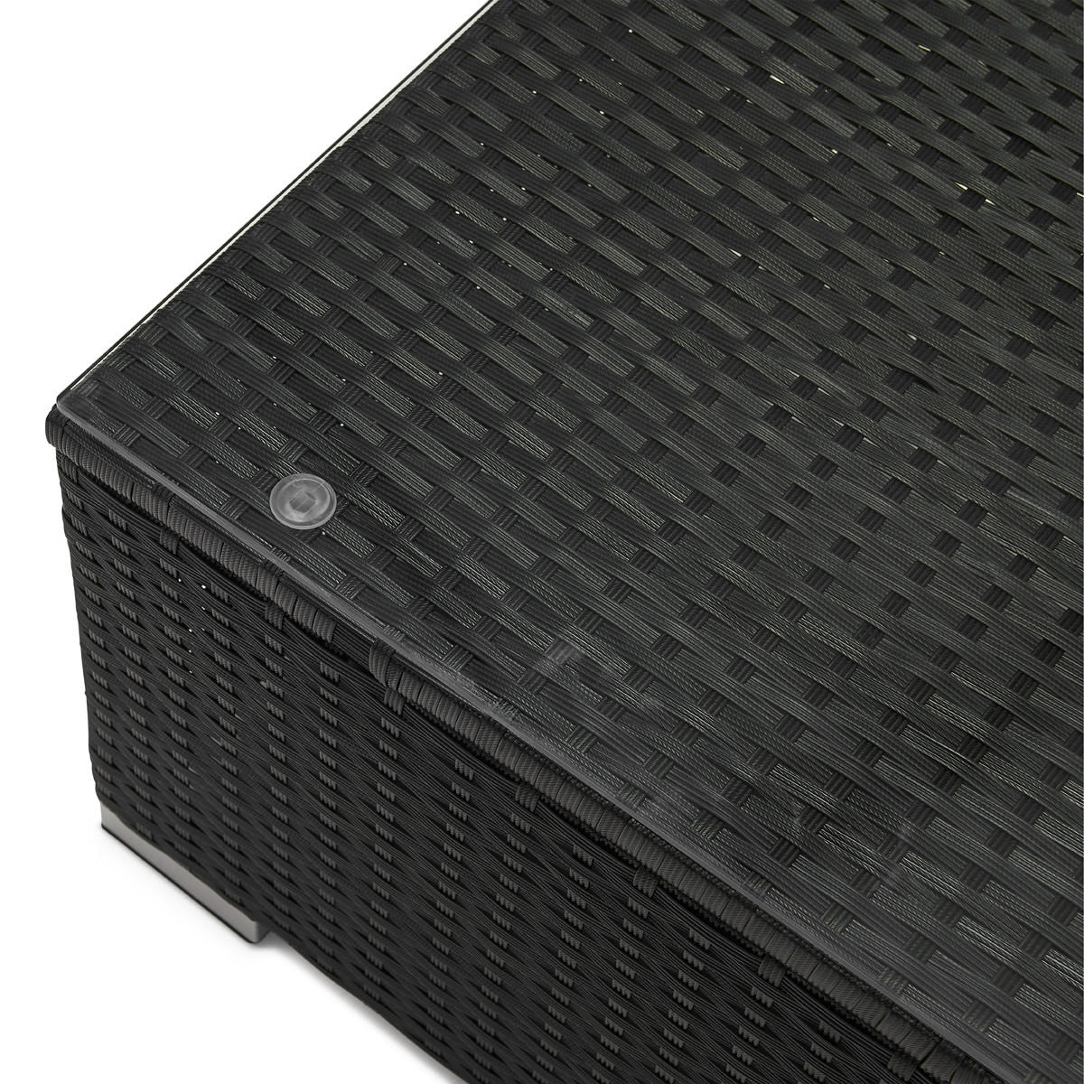 GARTENLOUNGE Queens + Abdeckung Schwarz - Schwarz/Grau, Kunststoff - SVITA