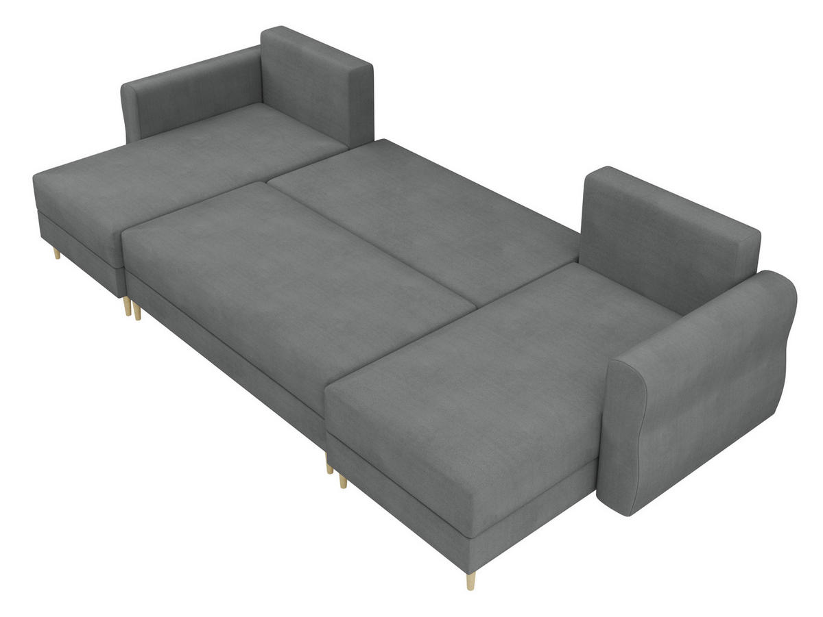 WOHNLANDSCHAFT Zako U - Naturfarben/Rosa, Holz/Textil (310/85/138cm) - MIRJAN24