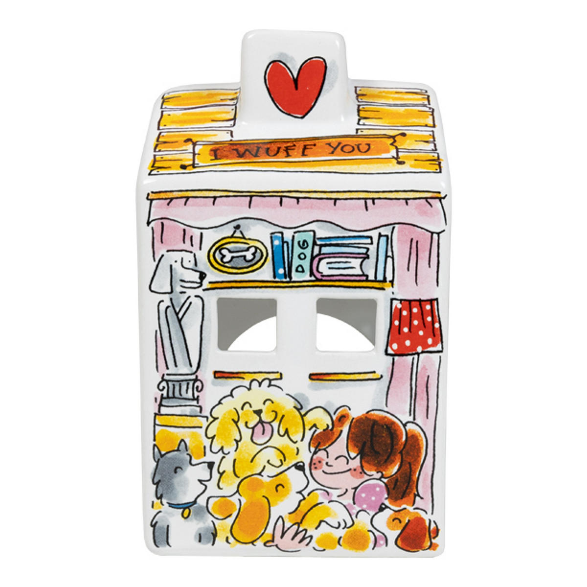 LICHTHAUS Hund in Bunt - 14,50cm - Multicolor, Keramik (8.5/14.5/8.3cm) - Blond Amsterdam