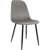 ESSZIMMERSTUHL Samt Hellgrau - Hellgrau/Schwarz, Textil/Metall (45/88/54cm) - CLP