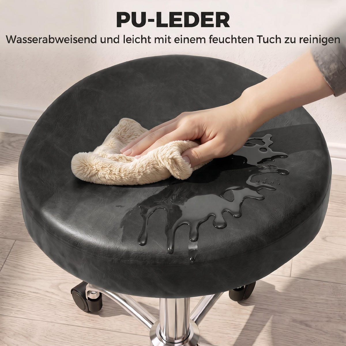SALONGSPALL PU metall svart - Kromfärg/Svart, Läder/Metall (34.5/67.5/39cm) - HOMCOM