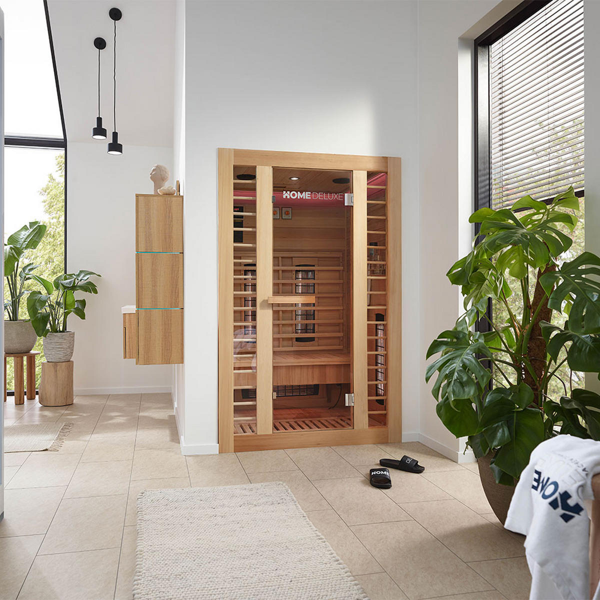 INFRAROTKABINE REDSUN DELUXE M - Braun, Holz (120/190/105cm) - Home Deluxe