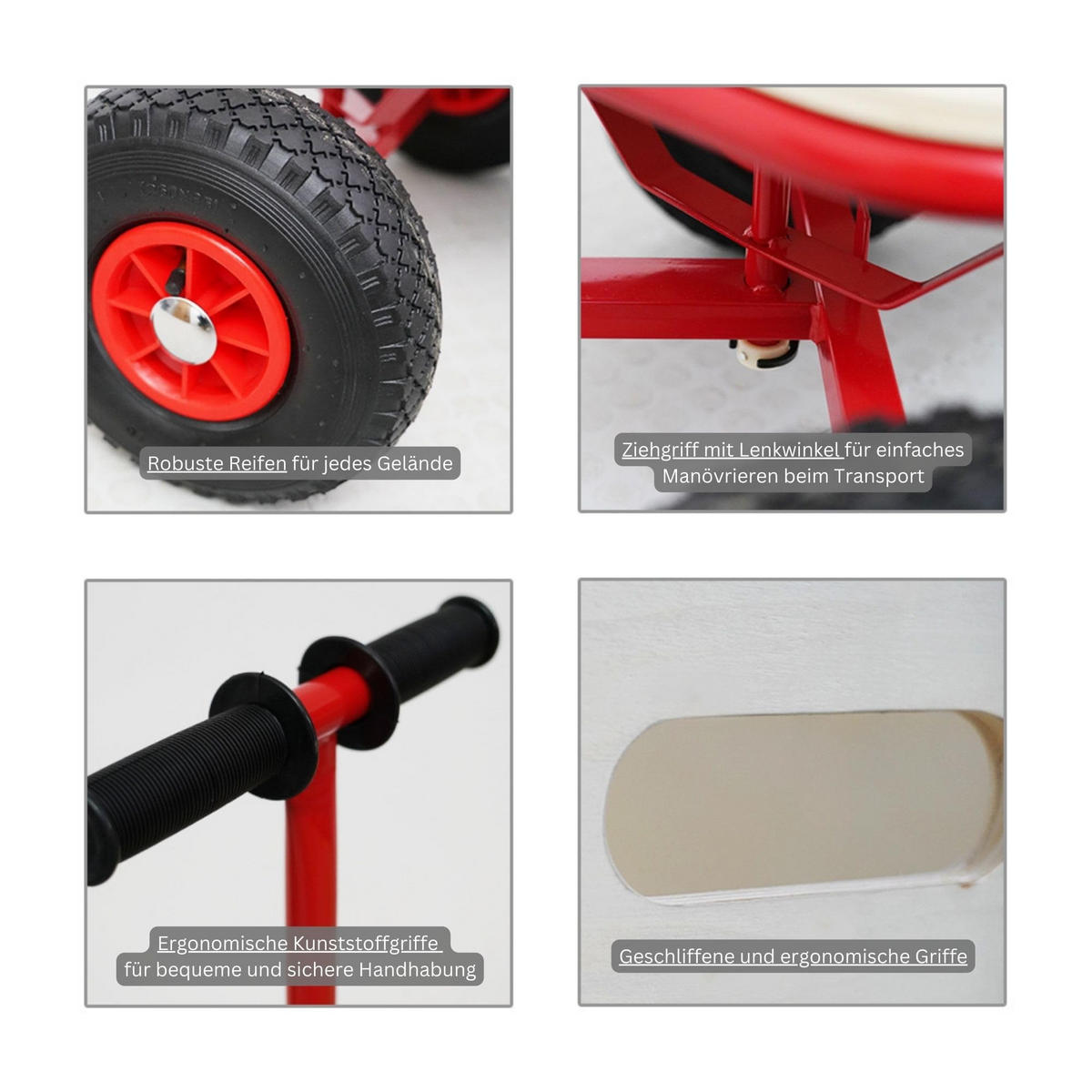 BOLLERWAGEN Bolly 97x95x60cm Traglast 150kg Rot - Rot, Holzwerkstoff (94/97/60cm) - PROREGAL