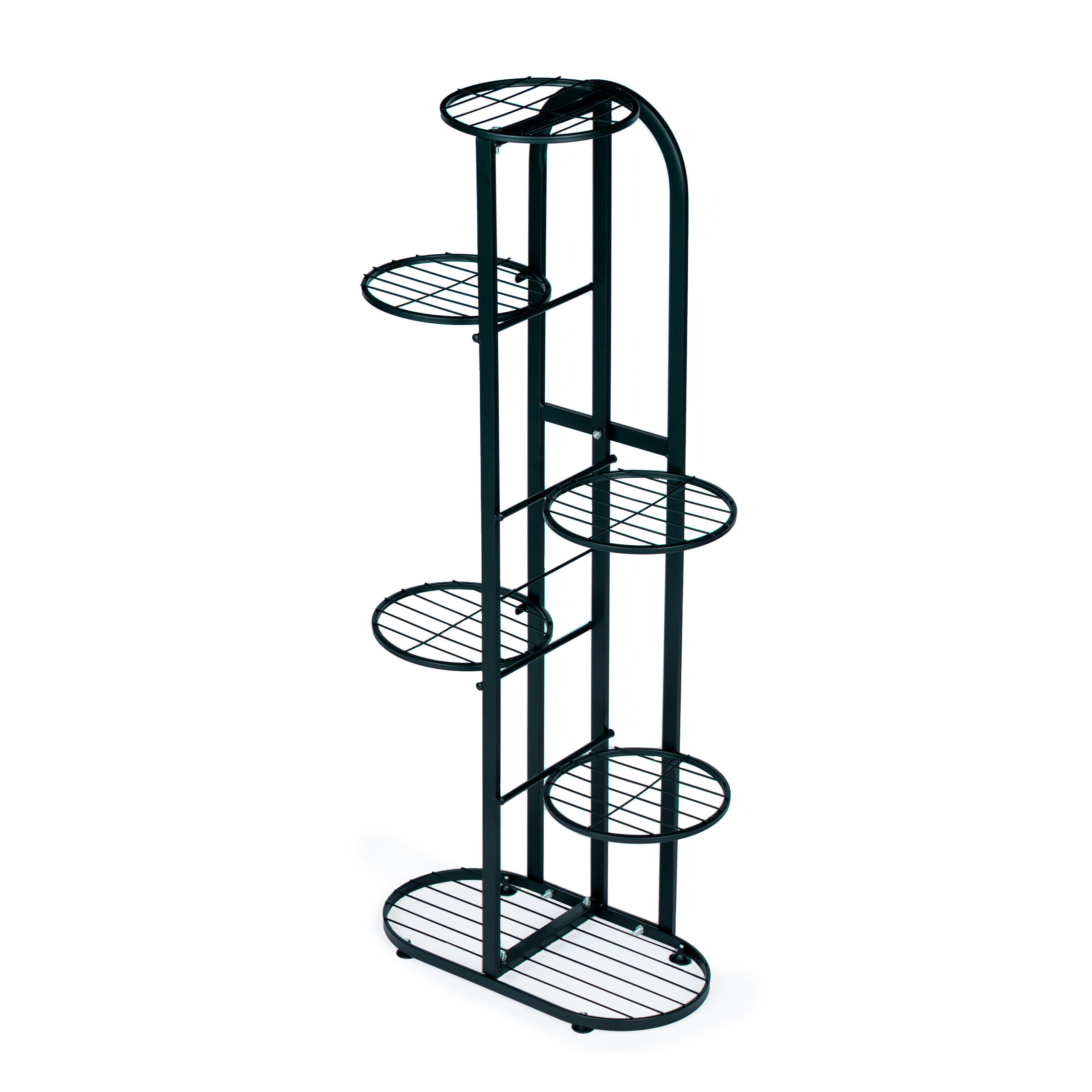 BLUMENSTÄNDER VERTA Schwarz - Schwarz, Metall (23.5/47/106cm) - Mat-Haus