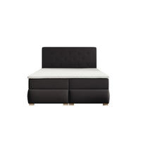 BOXBETT LUPIN, 140 x 200 cm, Double Bed für Schlafzimmer, Elegant Matratze und Bettkasten, Schwarz - Schwarz, Holz/Textil (140/200cm) - Trada