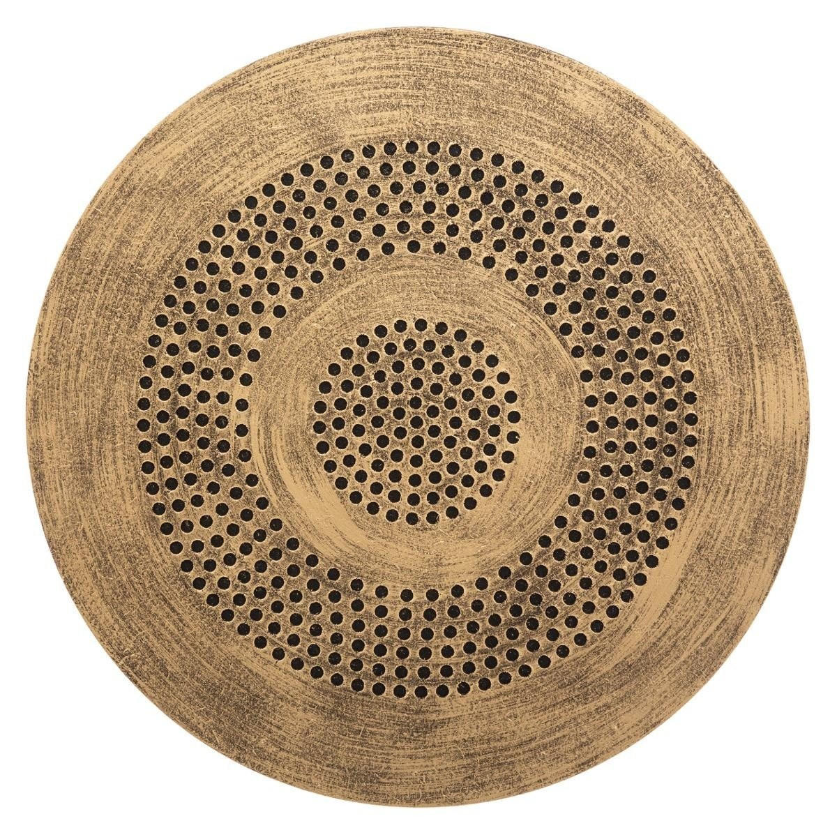 BEISTELLTISCH 2er-SET rund, Ethno-Holz, Gold - Schwarz, Holzwerkstoff (40/40/45cm) - Atmosphera Createur d´interieur