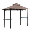 GRILLPAVILLON Stahl+Eisen Kaffeebraun - Dunkelbraun/Schwarz, Kunststoff/Metall (148/252/245cm) - Outsunny
