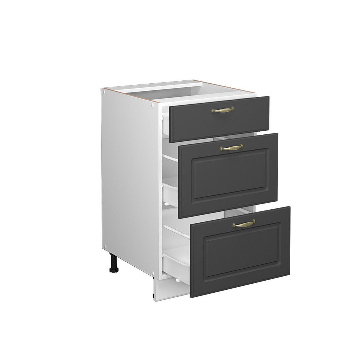 KÜCHENUNTERSCHRANK Fame-Line Anthrazit-Gold 50 cm ohne AP - Anthrazit/Weiß, Holzwerkstoff (50/82/51.6cm) - Vicco